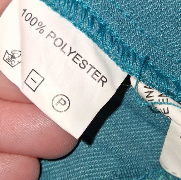 EUC Cover Charge L Vintage Y2K Teal Crushed Velvet Ruffle Shrug Bolero Top! - Picture 11 of 14